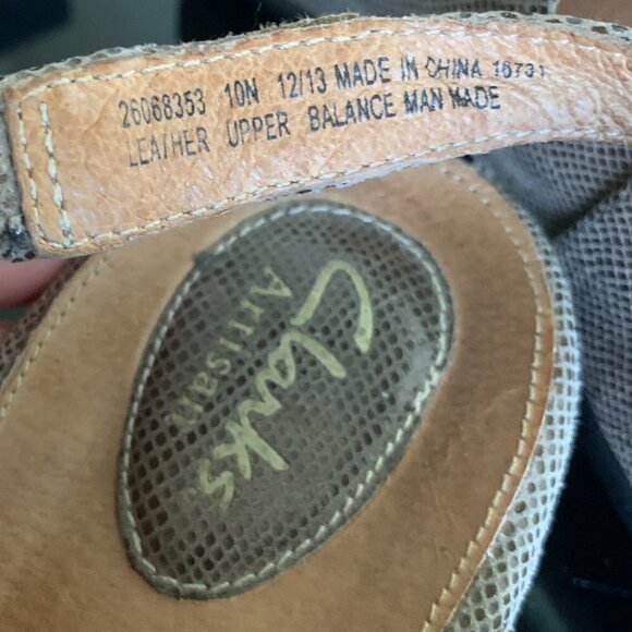 Clarks Artisan Tiffani Aldora Textured Leather Strap Sandals Sz 10N #22E - Picture 7 of 7